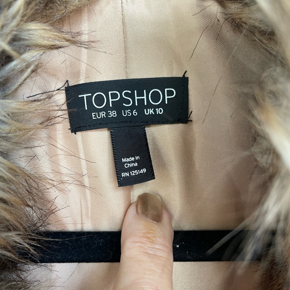 Topshop Brown Faux Fur Teddy Jacket - Picture 3 of 6